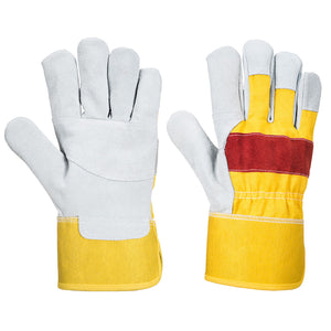 Yellow and red rigger glove