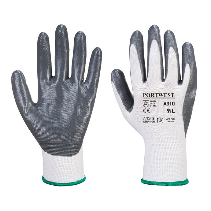 Flex Grip Nitrile grey and white glove